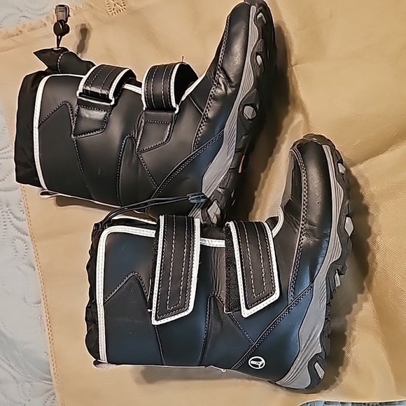 Lands' End Boots Kids Black Snow/Winter Boots - Picture 1 of 7